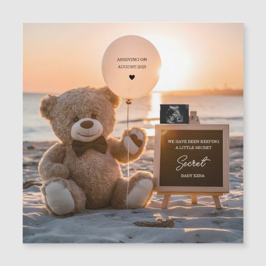 Een mooie strand digitale zwangerschap aankondigin (Voorkant)