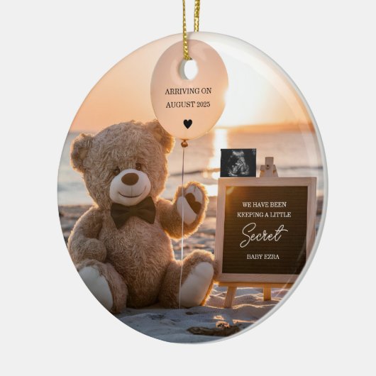 Een mooie strand digitale zwangerschap aankondigin keramisch ornament (Links)