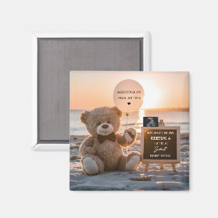 Een mooie strand digitale zwangerschap aankondigin magneet