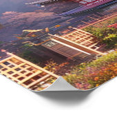 Een mooie tempel en bloedige Cherry Trees Poster (Hoek)