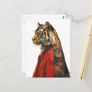 Een mooie tijger in een mantel briefkaart
