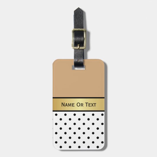 Een mooie toevoeging: Camel Brown, White Black Gol Bagagelabel (Voorkant verticaal)