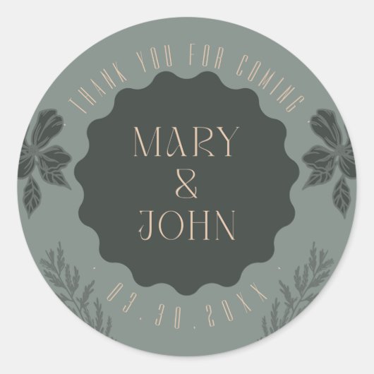 Een mooie trouwsticker ronde sticker (Voorkant)
