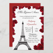 een mooie uitnodiging voor een eiffeltoren (Voorkant / Achterkant)
