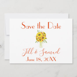 Een mooie vaas van Zonnebloemen Save The Date