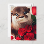 Een mooie Valentijn Otter Briefkaart (Voorkant / Achterkant)