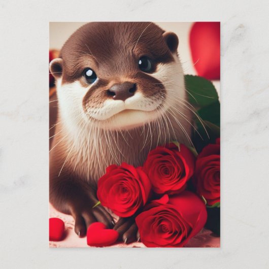 Een mooie Valentijn Otter Briefkaart (Voorkant)