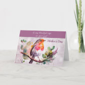 Een mooie vogel op een vertakking eerste Moederdag Kaart (Voorkant)