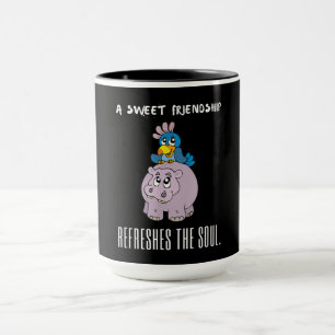 Een mooie vriendschap verfrist de sol Paarse Hippo Mok
