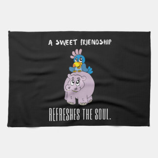Een mooie vriendschap verfrist de sol Paarse Hippo Theedoek