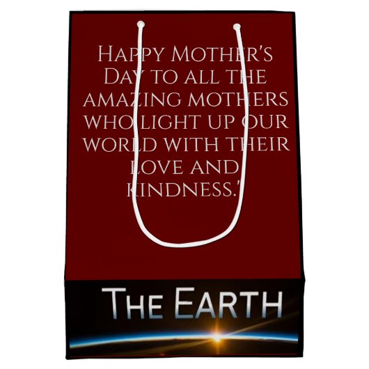 Een mooie, vrolijke Moederdag met liefde Medium Cadeauzakje (Achterkant)