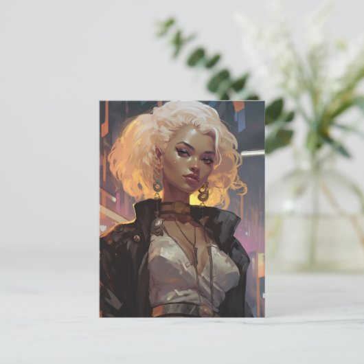 Een mooie vrouw briefkaart (Staand voorkant)