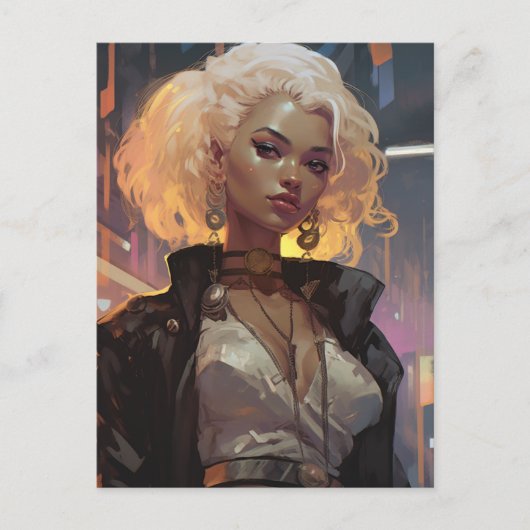 Een mooie vrouw briefkaart (Voorkant)