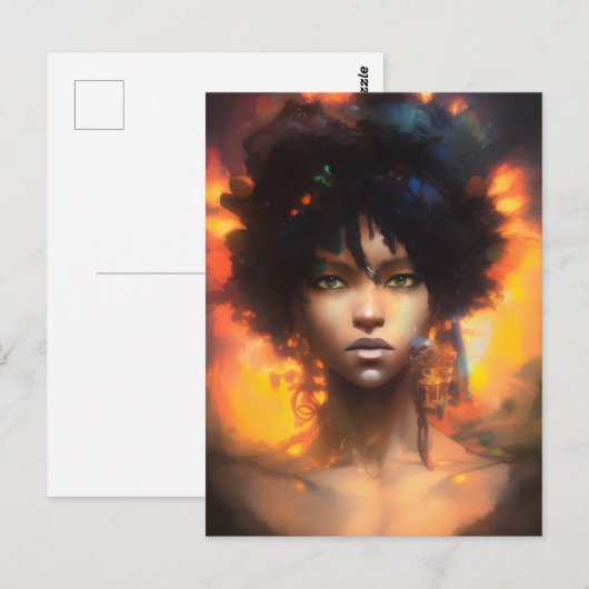 Een mooie vrouw briefkaart (Voorkant / Achterkant)