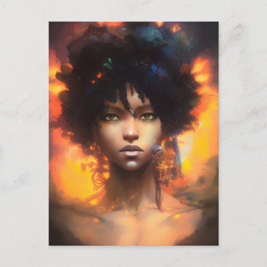 Een mooie vrouw briefkaart (Voorkant)