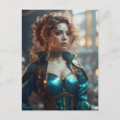 Een mooie vrouw briefkaart (Voorkant)