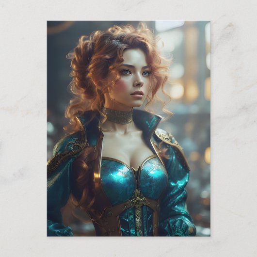 Een mooie vrouw briefkaart (Voorkant)