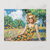 Een mooie vrouw in een Oranje grot Briefkaart (Voorkant)