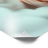 Een mooie vrouw mediteert in de wolken foto afdruk (Hoek)