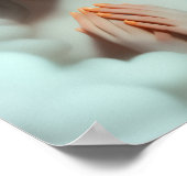 Een mooie vrouw mediteert in de wolken poster (Hoek)