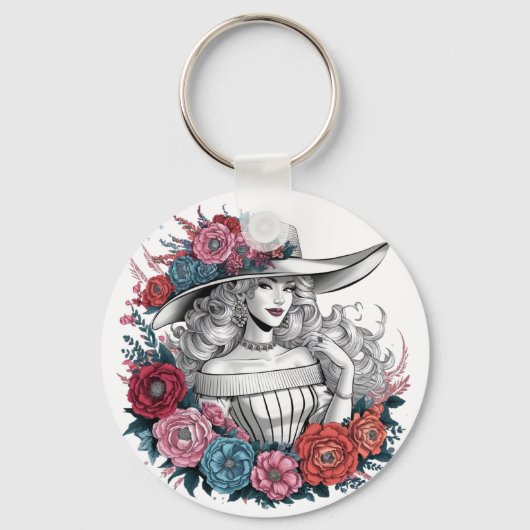 Een mooie vrouw sleutelhanger (Voorkant)