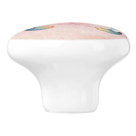 Een mooie waterverf blauwe krab mooie schelp keramische knop (Zijkant)