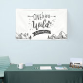 Een mooie wilde avontuur verjaardag banner jongen (Beurs)