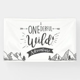 Een mooie wilde avontuur verjaardag banner jongen