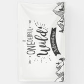 Een mooie wilde avontuur verjaardag banner jongen (Verticaal)