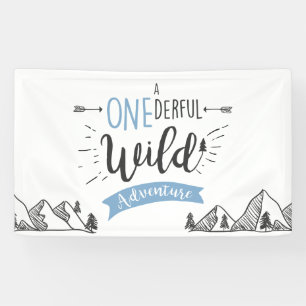 Een mooie wilde avontuur verjaardag banner jongen