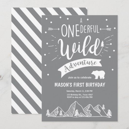 Een mooie wilde avontuur verjaardag uitnodiging jo (Voorkant / Achterkant)