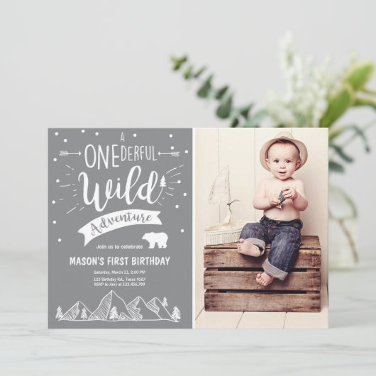 Een mooie wilde avontuur verjaardag uitnodiging jo (Staand voorkant)