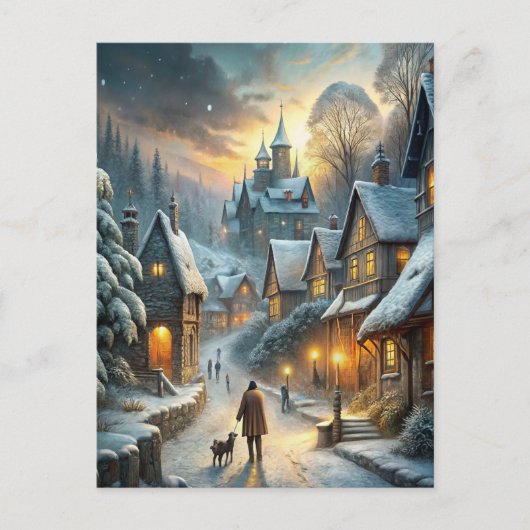 Een mooie winterse scene briefkaart (Voorkant)