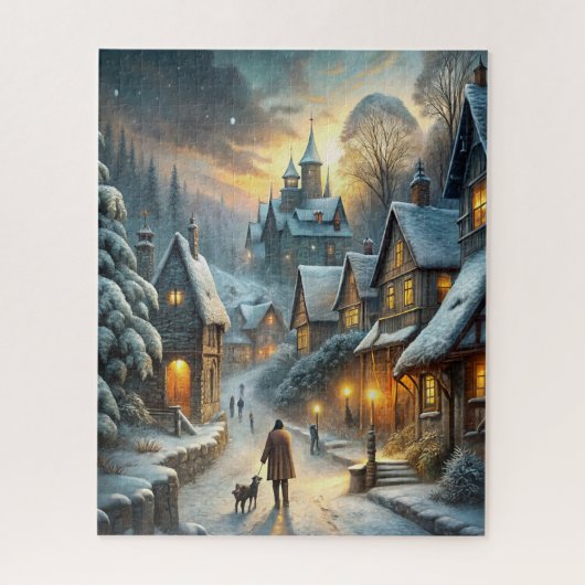 Een mooie winterse scene legpuzzel (Verticaal)