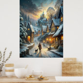 Een mooie winterse scene poster (Keuken)