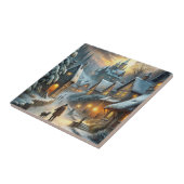 Een mooie winterse scene tegeltje (Zijkant)