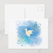 Een mooie witte duif brengt rust op briefkaart (Voorkant / Achterkant)