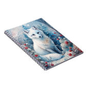 Een mooie witte vos in de winter notitieboek (Rechterzijde)