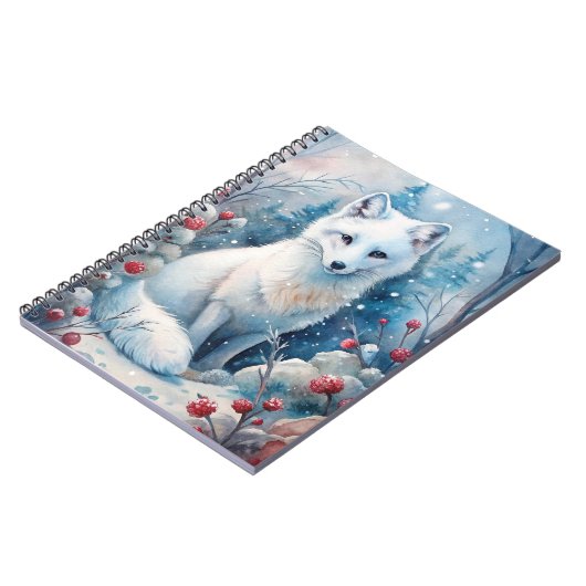 Een mooie witte vos in de winter notitieboek (Linkerzijde)