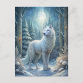 Een mooie witte wolf briefkaart (Voorkant)