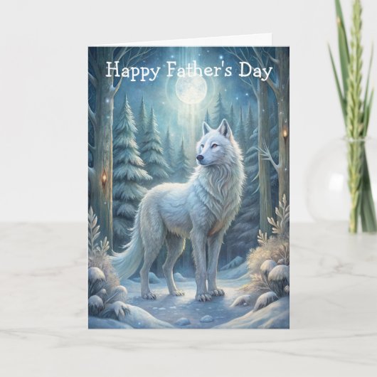 Een mooie witte wolf kaart (Voorkant)