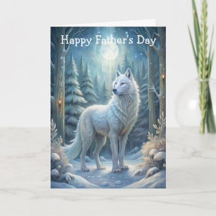 Een mooie witte wolf kaart