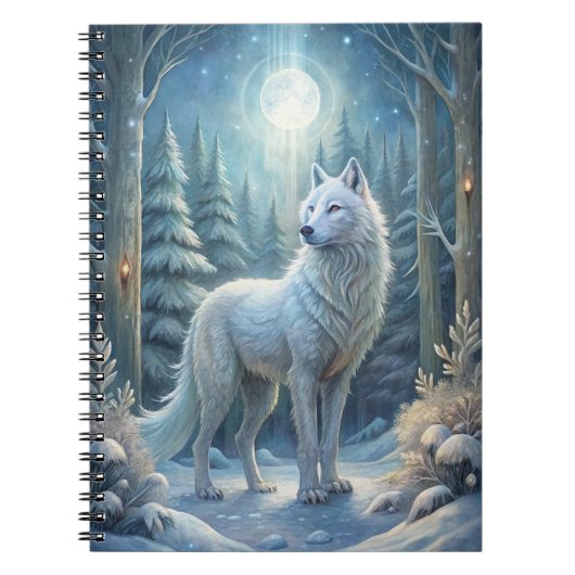 Een mooie witte wolf notitieboek (Voorkant)
