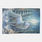 Een mooie witte wolf theedoek (Horizontaal)