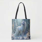 Een mooie witte wolf tote bag (Voorkant)
