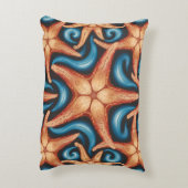 Een mooie zeester op blauw accent kussen (Achterkant (Verticaal))