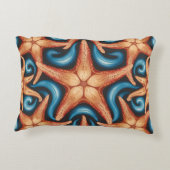 Een mooie zeester op blauw accent kussen (Achterkant)