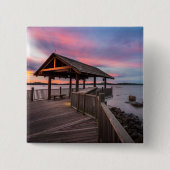 Een mooie zon vierkante button 5,1 cm (Voorkant)