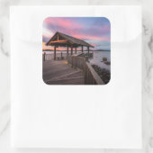 Een mooie zon vierkante sticker (Tas)