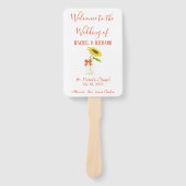 Een mooie Zonnebloem bruiloft Handwaaier (Voorkant)